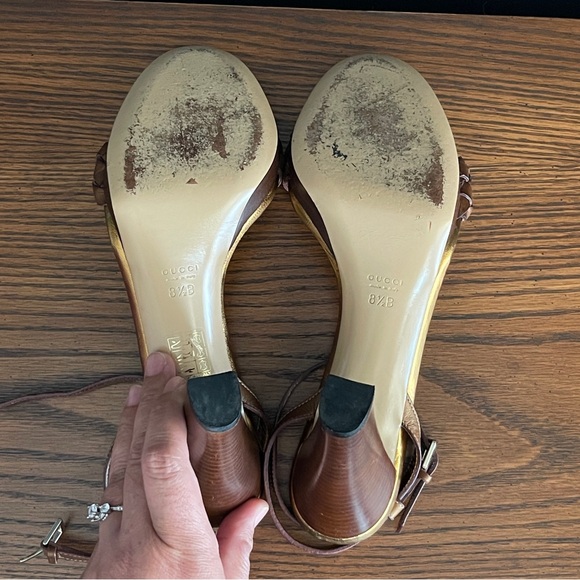 GUCCI Leather Braided Platform Sandal Size 8.5 - Picture 12 of 15